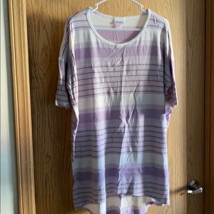 NWT Lularoe Purple//Lt.Purple /White Irma Top